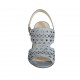 Sandale pour femmes en cuir perforé bleu gris talon 7 - Pointures disponibles:  32, 33, 34, 42, 43, 44, 45