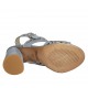Sandale pour femmes en cuir perforé bleu gris talon 7 - Pointures disponibles:  32, 33, 34, 42, 43, 44, 45
