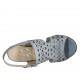 Woman's sandal in bluegrey pierced leather heel 7 - Available sizes:  32, 33, 34, 42, 43, 44, 45