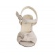 Sandalo da donna con cinturino e nodo in camoscio grigio tortora tacco 7 - Misure disponibili: 32, 34, 42, 44