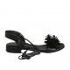 Sandale avec lacets pour femmes en cuir et daim noir talon 2 - Pointures disponibles:  33, 34, 42