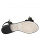Sandalia para mujeres con cordones en piel y gamuza negra tacon 2 - Tallas disponibles:  33, 34, 42