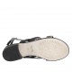 Sandalia para mujer en piel negra y gamuza imprimida a rayas tacon 2 - Tallas disponibles:  33, 34, 42, 44, 45