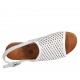 Sandale pour femmes en cuir tressé blanc et argent talon 2 - Pointures disponibles:  33, 34, 43, 44, 45