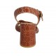 Sandale pour femmes avec courroie en cuir imprimé brun clair talon 7 - Pointures disponibles:  32, 33, 34, 42, 43, 44