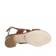Woman's sandal in tan printed leather heel 4 - Available sizes:  32, 34, 43