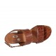 Sandale pour femmes en cuir imprimé brun clair talon 4 - Pointures disponibles:  32, 34, 43