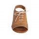 Sandalo stringato con elastico da donna in pelle color cuoio tacco 2 - Misure disponibili: 34, 43, 44, 45