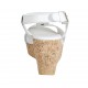 Woman's sandal in white pierced leather with platform and wedge 7 - Available sizes:  32, 33, 34