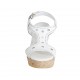 Woman's sandal in white pierced leather with platform and wedge 7 - Available sizes:  32, 33, 34