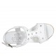 Woman's sandal in white pierced leather with platform and wedge 7 - Available sizes:  32, 33, 34
