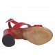 Sandalo da donna con cinturino in pelle stampata rossa tacco 7 - Misure disponibili: 33, 34, 42, 43, 44