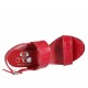 Sandalo da donna con cinturino in pelle stampata rossa tacco 7 - Misure disponibili: 33, 34, 42, 43, 44