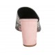 Sabo abierto para mujer en gamuza rosa y piel estampada multicolor tacon 7 - Tallas disponibles:  42, 43