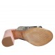 Mule ouvert pour femmes en daim rose et cuir imprimé multicouleur talon 7 - Pointures disponibles:  42, 43