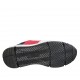Zapato con cordones y plantilla extraible para mujer en piel blanca y verde, gamuza azul y tejido rojo cuña 5 - Tallas disponibles:  34, 43