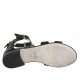 Woman's open shoe with zipper and buckles in black leather heel 2 - Available sizes:  42, 43, 44, 45