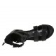 Woman's open shoe with zipper and buckles in black leather heel 2 - Available sizes:  42, 43, 44, 45