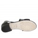 Woman's open shoe with elastic bands and rhinestones in black leather heel 2 - Available sizes:  33, 34, 42, 43