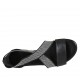 Woman's open shoe with elastic bands and rhinestones in black leather heel 2 - Available sizes:  33, 34, 42, 43