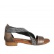 Zapato abierto para mujer con elasticos y estrás en piel bronce tacon 2 - Tallas disponibles:  33, 42