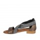Zapato abierto para mujer con elasticos y estrás en piel bronce tacon 2 - Tallas disponibles:  33, 42