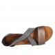 Zapato abierto para mujer con elasticos y estrás en piel bronce tacon 2 - Tallas disponibles:  33, 42