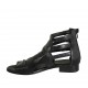 Scarpa aperta da donna con cerniera e cinturini in pelle nera tacco 2 - Misure disponibili: 42