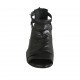 Scarpa aperta da donna con cerniera e cinturini in pelle nera tacco 2 - Misure disponibili: 42