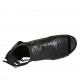 Scarpa aperta da donna con cerniera e cinturini in pelle nera tacco 2 - Misure disponibili: 42