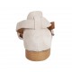 Woman's open shoe with strap in beige suede and platinum printed leather heel 2 - Available sizes:  33, 34, 42, 43, 44