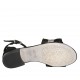 Woman's open shoe with strap in black suede and grey printed leather heel 2 - Available sizes:  33, 34, 42, 43, 44