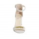 Scarpa aperta da donna con cinturino alla caviglia e borchie in camoscio beige tacco 7 - Misure disponibili: 32, 33, 42, 43, 44, 45