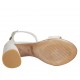 Zapato abierto con cinturon al tobillo y tachuelas para mujer en gamuza beis tacon 7 - Tallas disponibles:  32, 33, 42, 43, 44, 45