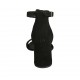 Scarpa aperta da donna con cinturino alla caviglia e borchie in camoscio nero tacco 7 - Misure disponibili: 45