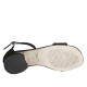 Zapato abierto para mujer con cinturon al tobillo en piel estampada y gamuza negra tacon 3 - Tallas disponibles:  44