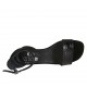 Woman's open shoe with ankle strap in black printed leather and suede heel 3 - Available sizes:  44