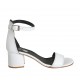 Scarpa aperta da donna in pelle bianca con cinturino tacco 5 - Misure disponibili: 33, 34, 42, 43, 44, 45