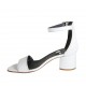 Chaussure ouverte pour femmes en cuir blanc avec courroie talon 5 - Pointures disponibles:  42, 44