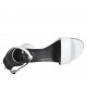 Zapato abierto con cinturon para mujer en piel blanca tacon 5 - Tallas disponibles:  42, 44