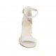 Scarpa aperta da donna in camoscio color ghiaccio con cinturino alla caviglia tacco 5 - Misure disponibili: 32, 44, 45