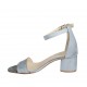 Scarpa aperta da donna con cinturino in pelle azzurra avio tacco 5 - Misure disponibili: 32, 42, 43, 44, 45