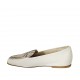 Woman's mocassin in white and multicolored printed leather heel 1 - Available sizes:  33, 34, 42, 43