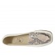 Woman's mocassin in white and multicolored printed leather heel 1 - Available sizes:  33, 34, 42, 43