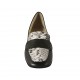 Mocasino para mujer en piel negra y imprimida multicolor tacon 1 - Tallas disponibles:  43, 45