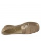 Woman's mocassin in bronze laminated leather heel 1 - Available sizes:  33, 42, 43, 44