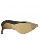 Zapato de salón puntiagudo para mujer en piel negra y charol beis y rosa tacon 8 - Tallas disponibles:  31, 34, 42, 43, 44