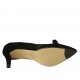 Zapato de salon puntiagudo para mujer con moño y tachuelas en tela de lunares transparente y gamuza negra tacon 7 - Tallas disponibles:  33, 34, 45