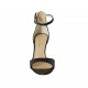 Scarpa aperta da donna con cinturino alla caviglia in pelle nera tacco 7 - Misure disponibili: 32, 42, 43, 44, 45, 46