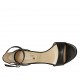Scarpa aperta da donna con cinturino alla caviglia in pelle nera tacco 7 - Misure disponibili: 32, 42, 43, 44, 45, 46